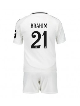 Real Madrid Brahim Diaz #21 Heimtrikotsatz für Kinder 2024-25 Kurzarm (+ Kurze Hosen)